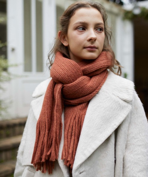 archives(アルシーヴ)の「ストール(マフラー・レディース・オレンジ/ブルー/オフホワイト・FREE)」の5枚目の写真