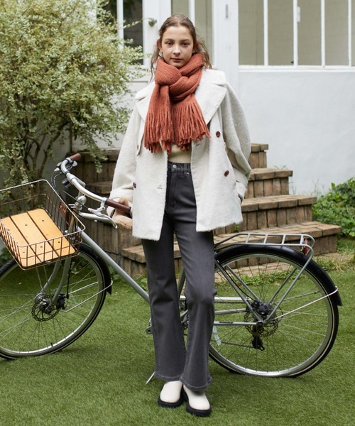 archives(アルシーヴ)の「ストール(マフラー・レディース・オレンジ/ブルー/オフホワイト・FREE)」の8枚目の写真