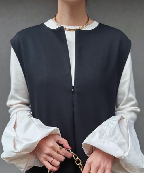 Emma Taylor(エマテイラー)の「【オケージョンにも◎】ライトダンボールフロント2wayワンピース(ワンピース・レディース・ブラック/ライトベージュ・FREE)」の16枚目の写真