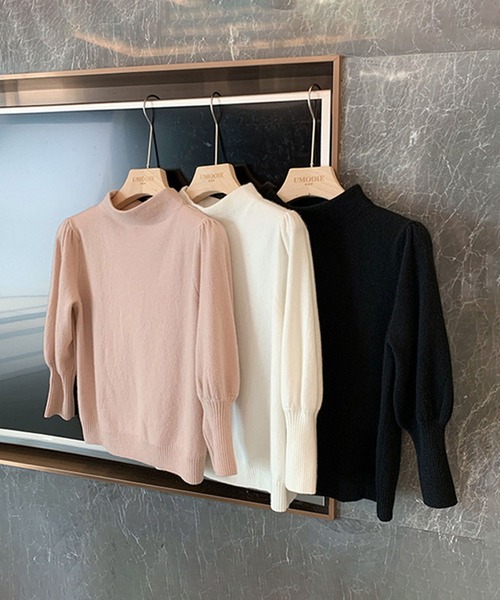 aimoha（アイモハ）の「モックネックニット（ニット/セーター・レディース・ブラック/ピンク・MEDIUM）」の8枚目の写真