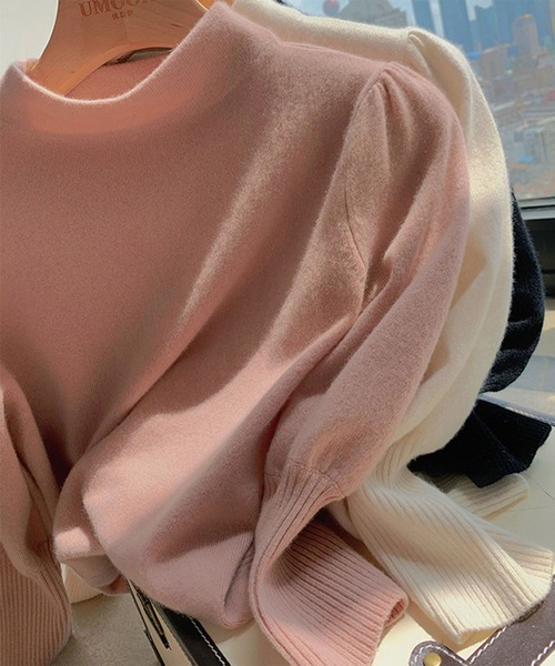 aimoha（アイモハ）の「モックネックニット（ニット/セーター・レディース・ブラック/ピンク・MEDIUM）」の9枚目の写真