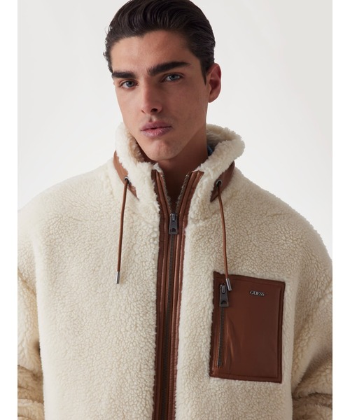 FAUX Sherpa Guess Zip Poket Jacket ジャケット アウター | GUESS
