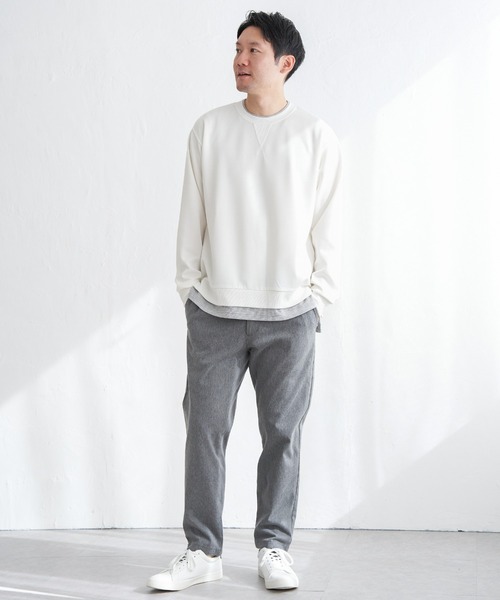 ikka(イッカ)の「【抗菌防臭/吸水速乾】GOKU楽ダンボールフェイクプルオーバー【親子コーデ】(スウェット・メンズ・グレー/エメラルドブルー/ホワイト/ネイビー・L/M/XL/S)」の10枚目の写真