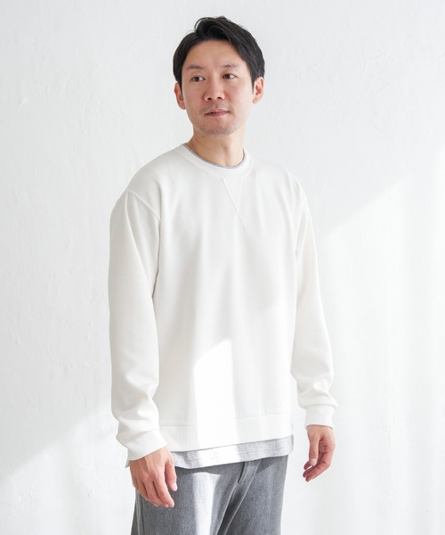 ikka(イッカ)の「【抗菌防臭/吸水速乾】GOKU楽ダンボールフェイクプルオーバー【親子コーデ】(スウェット・メンズ・グレー/エメラルドブルー/ホワイト/ネイビー・L/M/XL/S)」の19枚目の写真