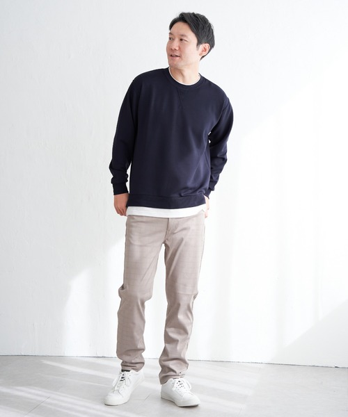 ikka(イッカ)の「【抗菌防臭/吸水速乾】GOKU楽ダンボールフェイクプルオーバー【親子コーデ】(スウェット・メンズ・グレー/エメラルドブルー/ホワイト/ネイビー・L/M/XL/S)」の13枚目の写真