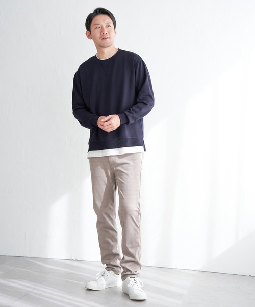 ikka(イッカ)の「【抗菌防臭/吸水速乾】GOKU楽ダンボールフェイクプルオーバー【親子コーデ】(スウェット・メンズ・グレー/エメラルドブルー/ホワイト/ネイビー・L/M/XL/S)」の14枚目の写真