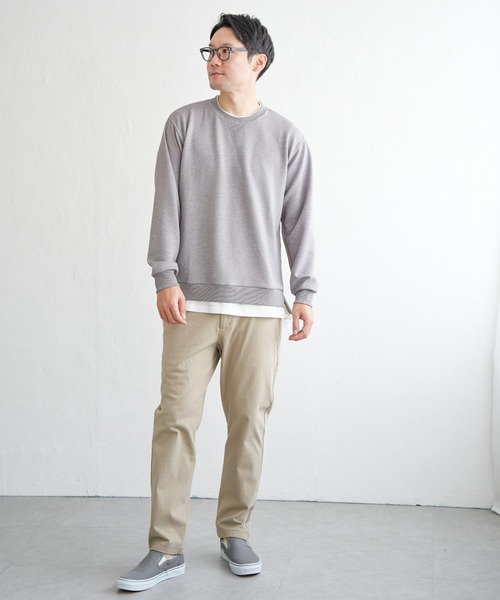 ikka(イッカ)の「【抗菌防臭/吸水速乾】GOKU楽ダンボールフェイクプルオーバー【親子コーデ】(スウェット・メンズ・グレー/エメラルドブルー/ホワイト/ネイビー・L/M/XL/S)」の16枚目の写真
