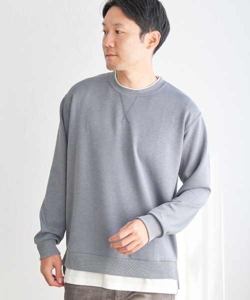 ikka(イッカ)の「【抗菌防臭/吸水速乾】GOKU楽ダンボールフェイクプルオーバー【親子コーデ】(スウェット・メンズ・グレー/エメラルドブルー/ホワイト/ネイビー・L/M/XL/S)」の5枚目の写真