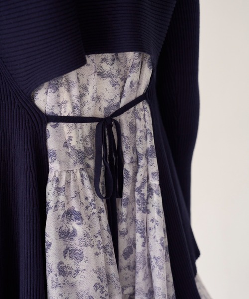 SNIDEL（スナイデル）の「アシメニットコンビワンピース（ワンピース