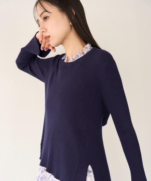 SNIDEL（スナイデル）の「アシメニットコンビワンピース（ワンピース