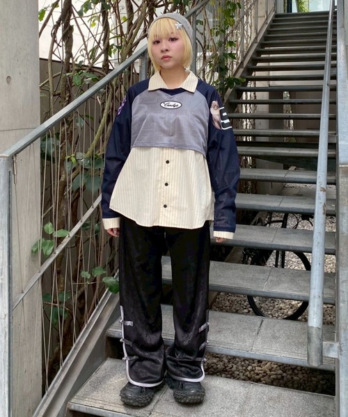 ブラウス シャツ DOG ＆ CAT STRIPE シャツ レディース メンズ セール】DOG ＆ CAT STRIPE シャツ（シャツ/ブラウス）｜Candy