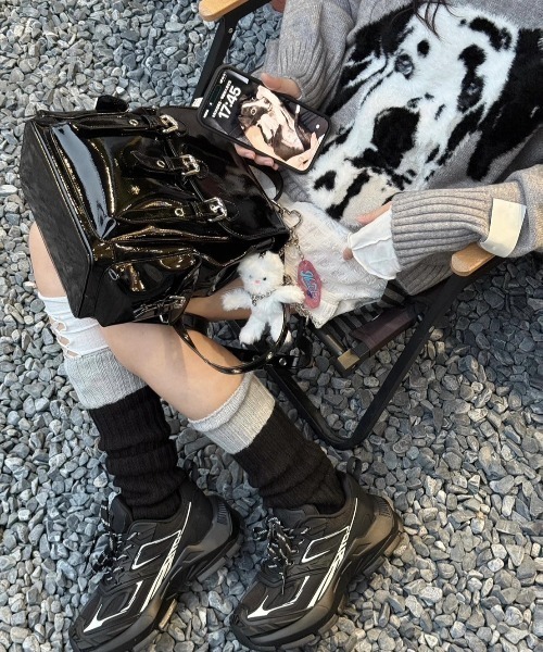 almo（アルモ）の「【LAMPOON】ダルメシアンビッグニット（ニット/セーター・レディース・グレー・FREE）」の3枚目の写真
