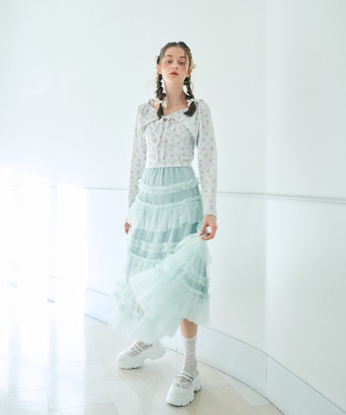 Lovilyn(ラヴィリン)の「リボン&フラワー柄ボレロキャミアンサンブルトップス(その他トップス・レディース・ブラック/ライトグレー/ホワイト・FREE)」の20枚目の写真