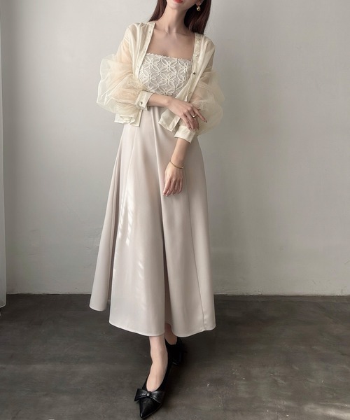 未使用級 自由区 23SS シアーシャイニージャケット ブラウス メタルボタン 未使用級 自由区 23SS シアーシャイニージャケット ブラウス