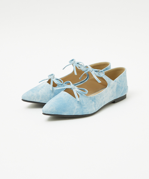 販売店舗限定】ダブルリボンポインテッドパンプス（パンプス）｜Au