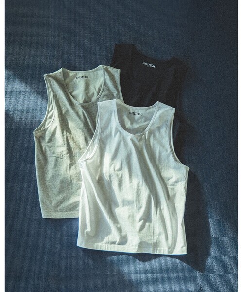 SHELTECH（シェルテック）の「【別注】SHELTECH / 接触冷感 速乾 UVカット タンクトップ（タンクトップ・メンズ・ブラック/ホワイト/グレー・XL/L/M/S）」の2枚目の写真
