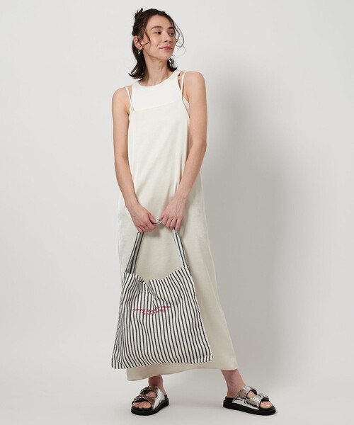 beej（ビージ）の「【別注】＜beej＞ストライプ エンブロイダリー ショルダーバッグ（ショルダーバッグ・レディース・ホワイト/ピンク/ベージュ・FREE）」の5枚目の写真