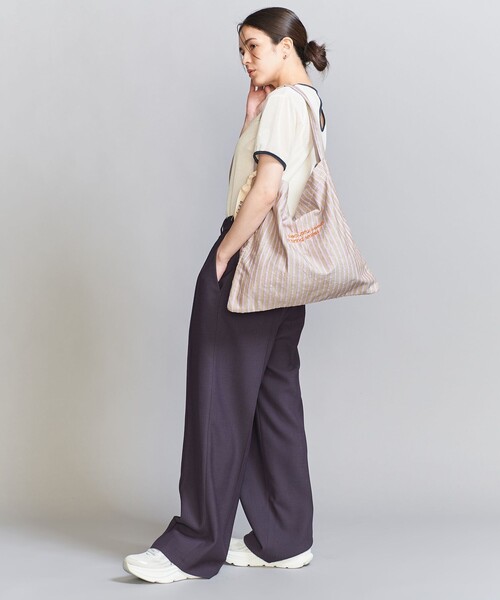 beej（ビージ）の「【別注】＜beej＞ストライプ エンブロイダリー ショルダーバッグ（ショルダーバッグ・レディース・ホワイト/ピンク/ベージュ・FREE）」の6枚目の写真