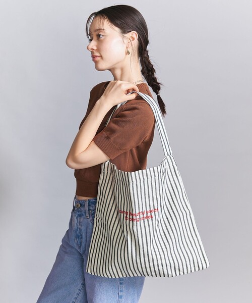 beej（ビージ）の「【別注】＜beej＞ストライプ エンブロイダリー ショルダーバッグ（ショルダーバッグ・レディース・ホワイト/ピンク/ベージュ・FREE）」の12枚目の写真