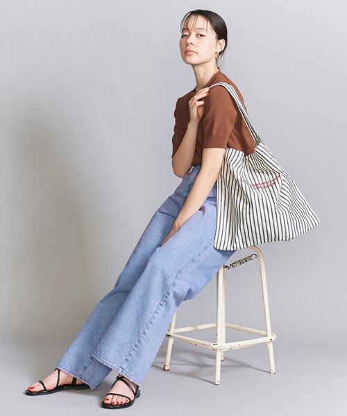 beej（ビージ）の「【別注】＜beej＞ストライプ エンブロイダリー ショルダーバッグ（ショルダーバッグ・レディース・ホワイト/ピンク/ベージュ・FREE）」の13枚目の写真