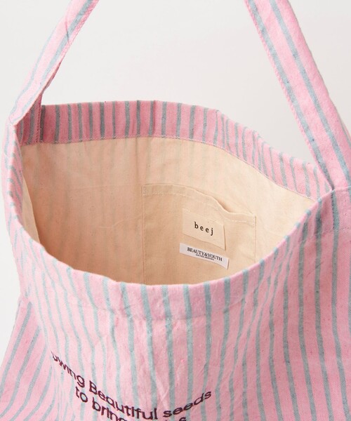 beej（ビージ）の「【別注】＜beej＞ストライプ エンブロイダリー ショルダーバッグ（ショルダーバッグ・レディース・ホワイト/ピンク/ベージュ・FREE）」の20枚目の写真