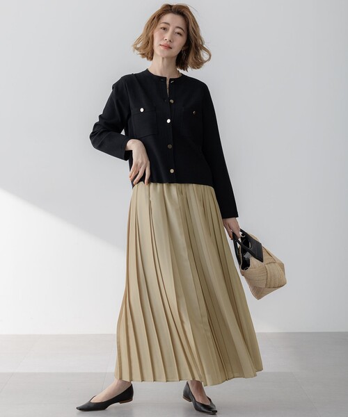 23区 S(ニジュウサンクチイサイサイズ)の「【洗える】シアーコンビ プリーツ スカート(スカート・レディース・ライトグリーン系/ベージュ系/カーキ系・34/32/30)」の7枚目の写真