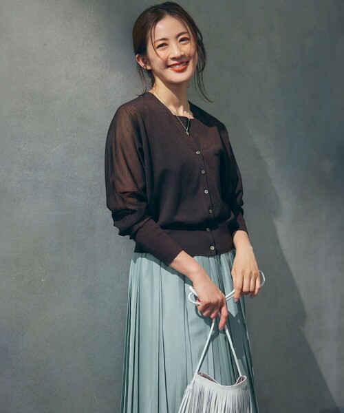 23区 S(ニジュウサンクチイサイサイズ)の「【洗える】シアーコンビ プリーツ スカート(スカート・レディース・ライトグリーン系/ベージュ系/カーキ系・34/32/30)」の12枚目の写真