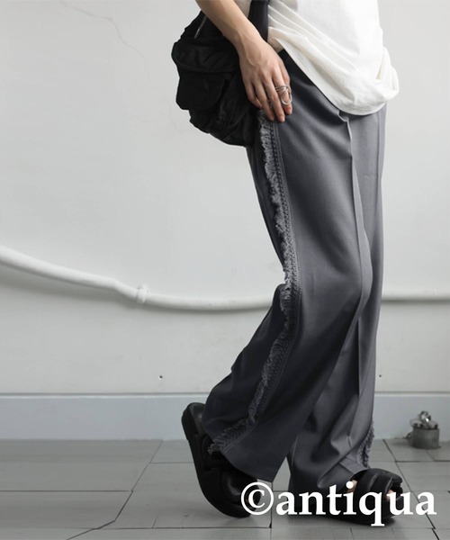 antiqua(アンティカ)の「フリンジラインパンツ(その他パンツ・レディース・グレー/ブラック・LARGE/MEDIUM)」の8枚目の写真