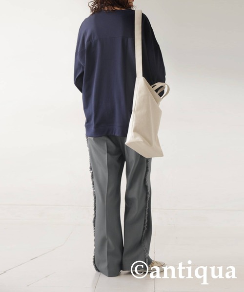 antiqua(アンティカ)の「フリンジラインパンツ(その他パンツ・レディース・グレー/ブラック・LARGE/MEDIUM)」の10枚目の写真
