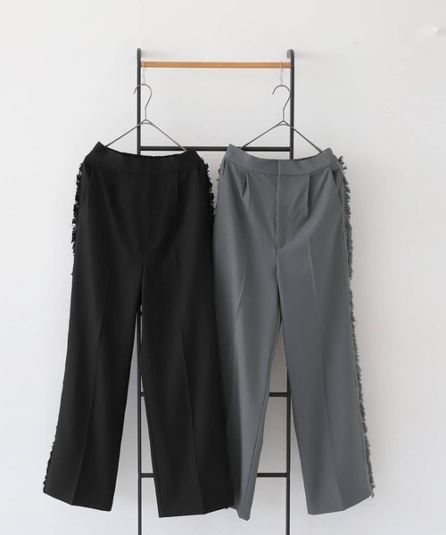 antiqua(アンティカ)の「フリンジラインパンツ(その他パンツ・レディース・グレー/ブラック・LARGE/MEDIUM)」の12枚目の写真