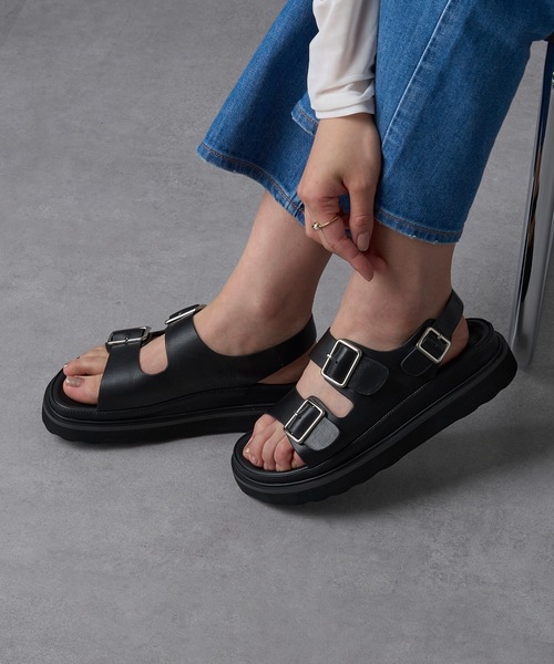 MOHI(モヒ)の「【MOHI】レザー厚底ベルトサンダル SETA GU1-1902476-SE(サンダル・レディース・ブラック・38/39/37/36)」の16枚目の写真