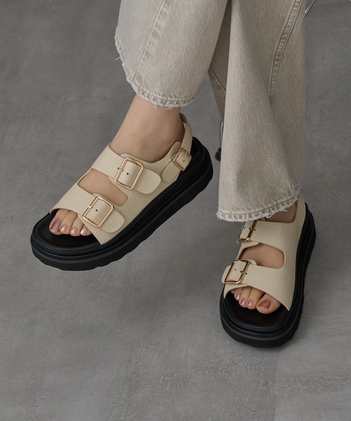 MOHI(モヒ)の「【MOHI】レザー厚底ベルトサンダル SETA GU1-1902476-SE(サンダル・レディース・ブラック/オフホワイト・38/39/37/36)」の17枚目の写真