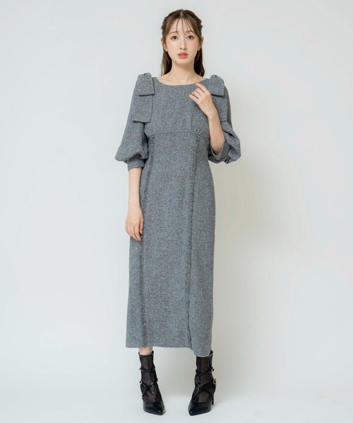 NOELA(ノエラ)の「ツイードワンピ(ワンピース・レディース・ブラック/イエロー/ベージュ・M/S)」の12枚目の写真