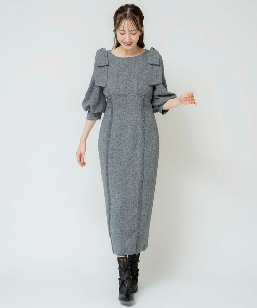 NOELA(ノエラ)の「ツイードワンピ(ワンピース・レディース・ブラック/イエロー/ベージュ・M/S)」の13枚目の写真