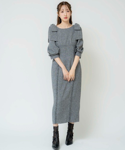 NOELA(ノエラ)の「ツイードワンピ(ワンピース・レディース・ブラック/イエロー/ベージュ・M/S)」の14枚目の写真