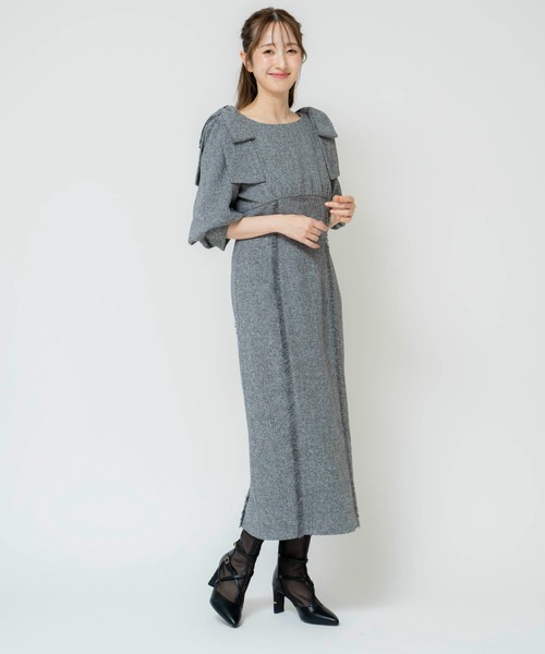 NOELA(ノエラ)の「ツイードワンピ(ワンピース・レディース・ブラック/イエロー/ベージュ・M/S)」の15枚目の写真