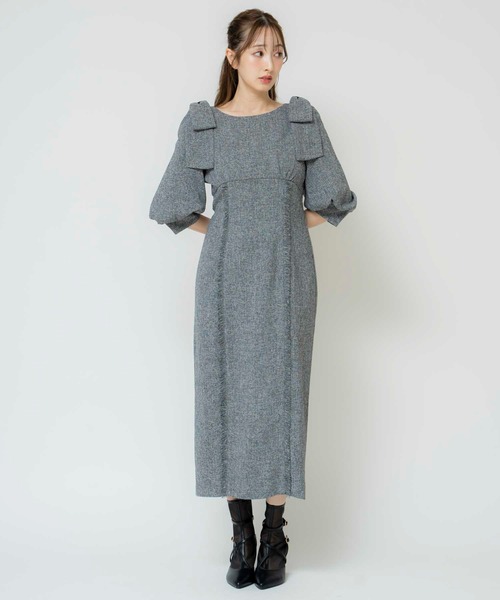 NOELA(ノエラ)の「ツイードワンピ(ワンピース・レディース・ブラック/イエロー/ベージュ・M/S)」の16枚目の写真