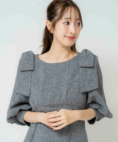 NOELA(ノエラ)の「ツイードワンピ(ワンピース・レディース・ブラック/イエロー/ベージュ・M/S)」の18枚目の写真