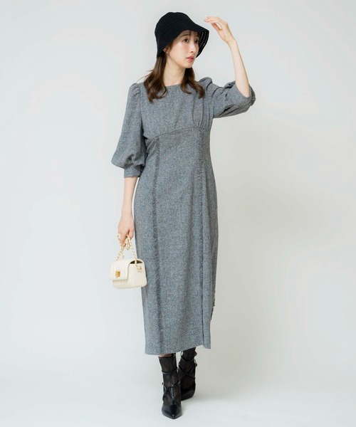 NOELA(ノエラ)の「ツイードワンピ(ワンピース・レディース・ブラック/イエロー/ベージュ・M/S)」の19枚目の写真