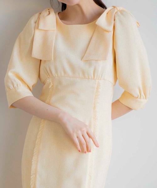 NOELA(ノエラ)の「ツイードワンピ(ワンピース・レディース・ブラック/イエロー/ベージュ・M/S)」の11枚目の写真