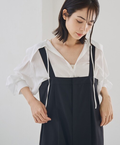 RONEL(ロネル)の「シアーロングスリーブブラウス(シャツ/ブラウス・レディース・ホワイト/ダークブラウン/ブラック・S/M)」の5枚目の写真