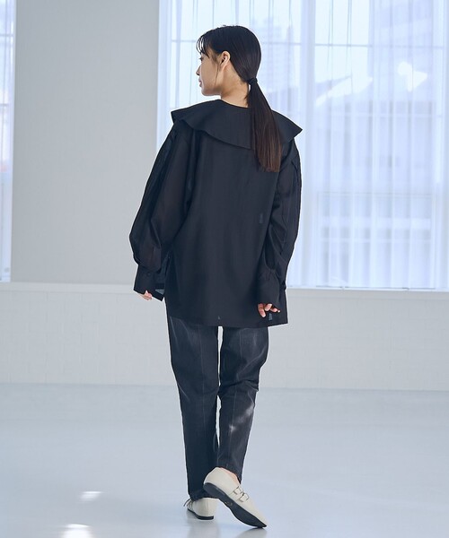 RONEL(ロネル)の「シアーロングスリーブブラウス(シャツ/ブラウス・レディース・ホワイト/ダークブラウン/ブラック・S/M)」の11枚目の写真