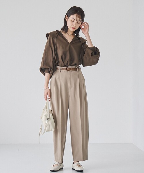 RONEL(ロネル)の「シアーロングスリーブブラウス(シャツ/ブラウス・レディース・ホワイト/ダークブラウン/ブラック・S/M)」の15枚目の写真