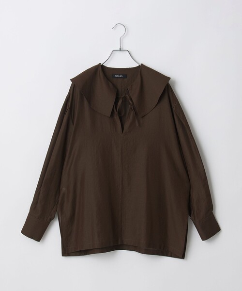 RONEL(ロネル)の「シアーロングスリーブブラウス(シャツ/ブラウス・レディース・ホワイト/ダークブラウン/ブラック・S/M)」の18枚目の写真