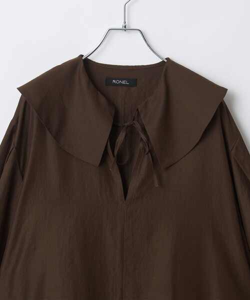 RONEL(ロネル)の「シアーロングスリーブブラウス(シャツ/ブラウス・レディース・ホワイト/ダークブラウン/ブラック・S/M)」の20枚目の写真