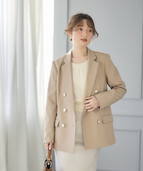 12Twelve Agenda(トゥエルブ アジェンダ)の「【洗える】【裏地ストライプ】ウォッシャブルテーラードジャケット(テーラードジャケット・レディース・ベージュ/ネイビー/グレー・M)」の22枚目の写真