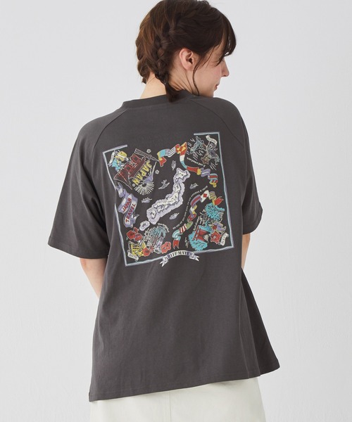 KRIFF MAYER Lady's Collection(クリフメイヤーレディースコレクション)の「【汗染み防止・撥水防汚・速乾・接触冷感】ウェットプロテクトゆるT(JAPAN)(Tシャツ/カットソー・レディース・オフホワイト/グレー/チャコール/オレンジ/パープル/ライトグリーン/カラフル・MEDIUM/LARGE)」の4枚目の写真