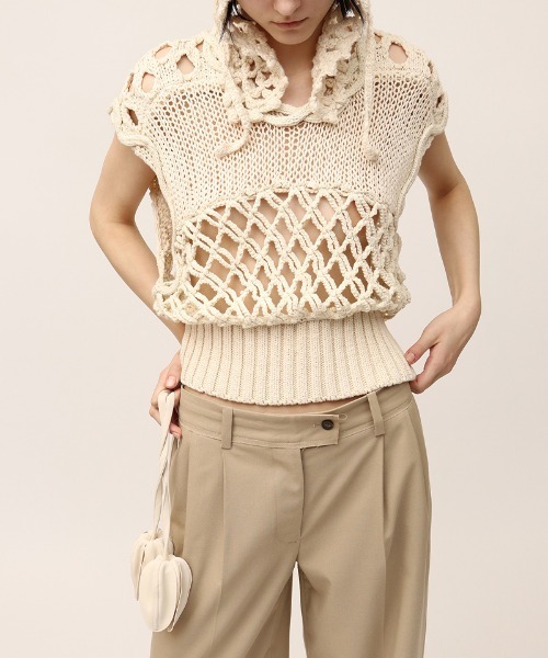 ゲリラ値引き中★leinwande Mix Yarn Crochet Top美品 セール】Mix Yarn Crochet Top（ベスト）｜leinwande（ラインヴァンド