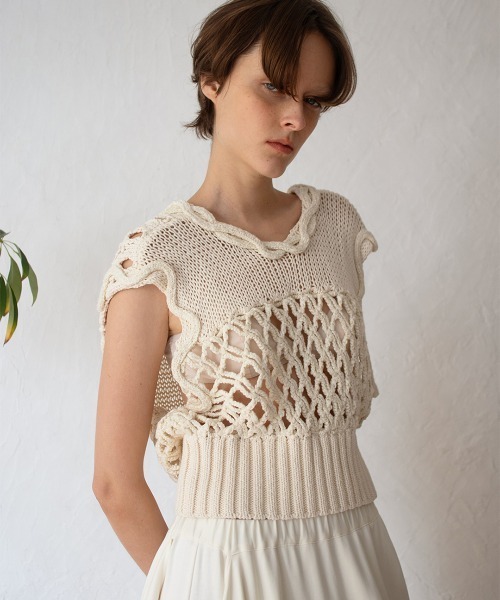 Mix Yarn Crochet Top（ベスト）｜leinwande（ラインヴァンド）の