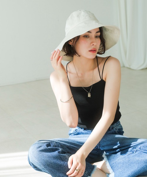 Bou Jeloud（ブージュルード）の「カップ付リブバッククロスキャミ（キャミソール・レディース・ブラック/オフホワイト/グレー・M）」の18枚目の写真